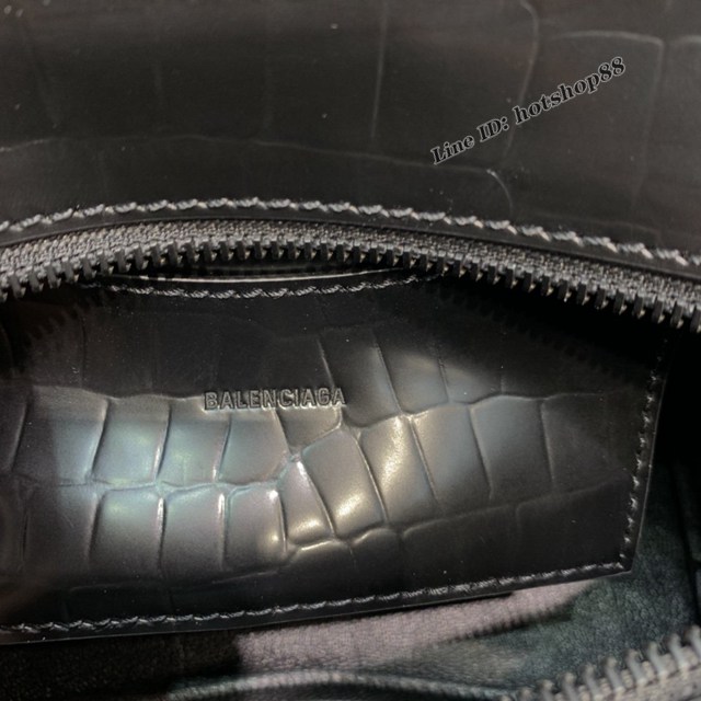 Balenciaga專櫃爆款鱷魚紋黑色黑扣大紋手袋手提包 638512 巴黎世家小號Neo Classic機車包 fyj1454